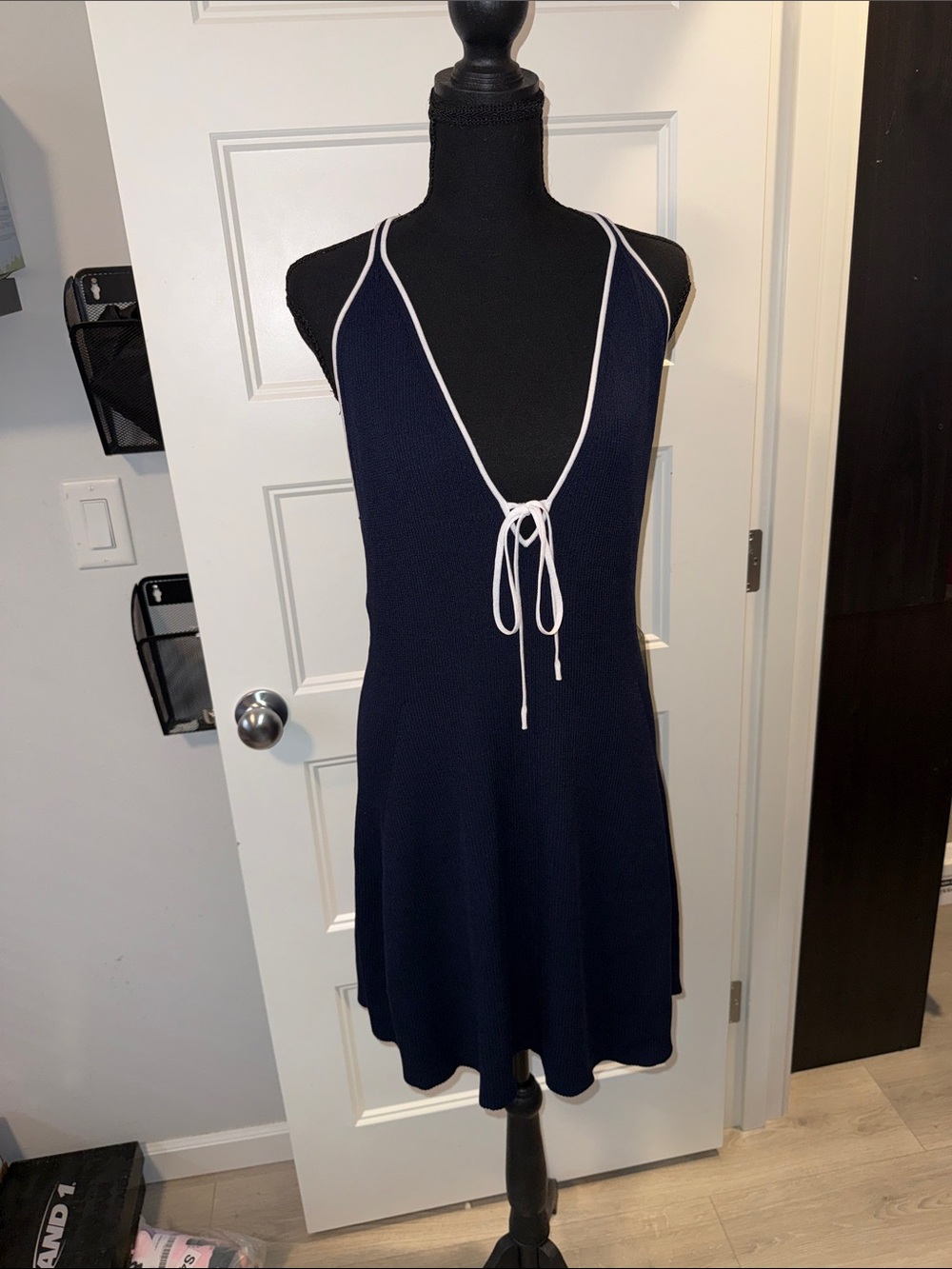 Wild Fable Navy Open Back Halter Knit Dress XL